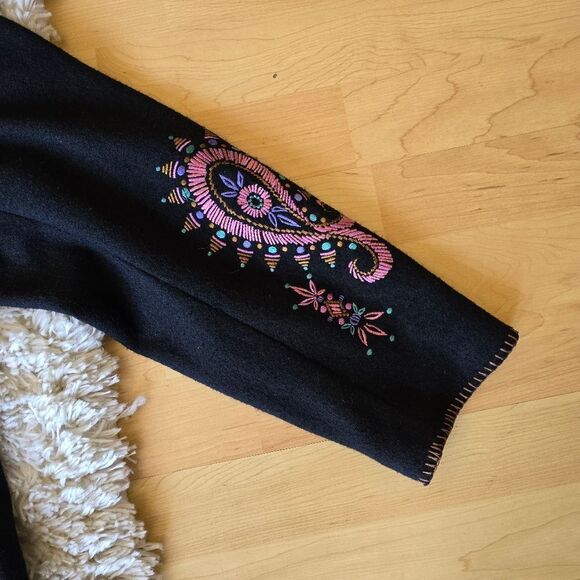 Bob Mackie Blazer Jacket Paisley Embroidered Size 1X Wool Blend Westerncore - Picture 6 of 12